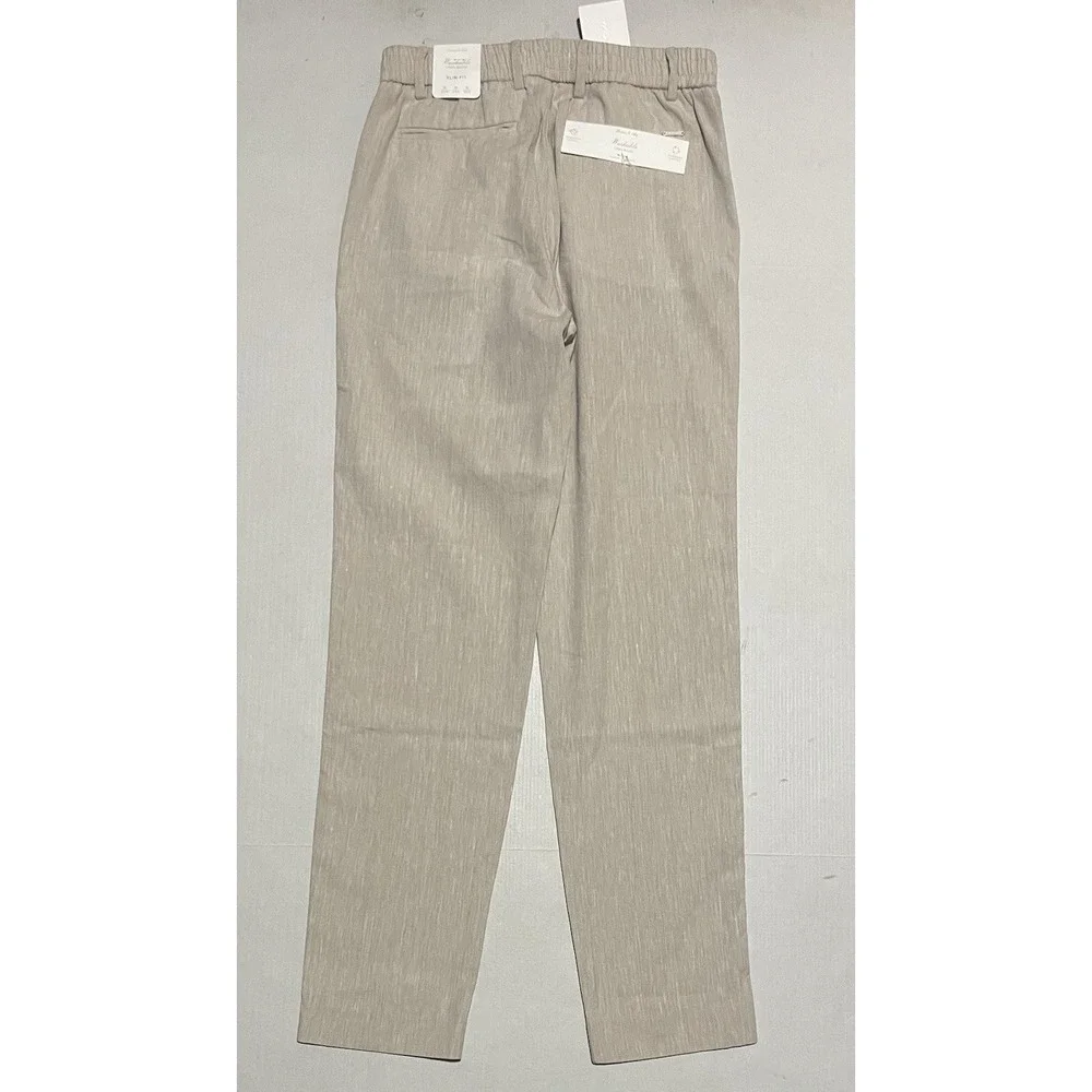 NEW Porter & Ash Pants Mens 29 X‎ 30 Linen Blend Chino Beige Washable Straight